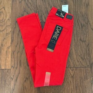 Celebrity Pink Dare You Red Skinny Jeans Size 0 / 24 Short NEW NWT